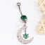 Elegant Sunflower Maple Leaf Rhinestone Inlay Belly Ring - Stainless Steel and Copper with White Gold Plating