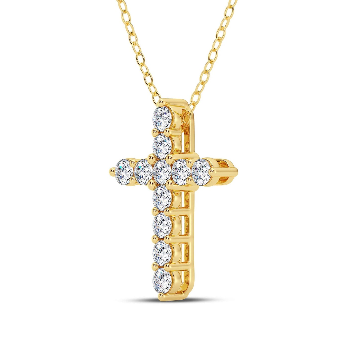 Streetwear Cross Copper Zircon Pendant Necklace for Men and Women