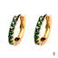 Rainbow Colorful Zircon Hoop Earrings 18k Gold Plated Copper