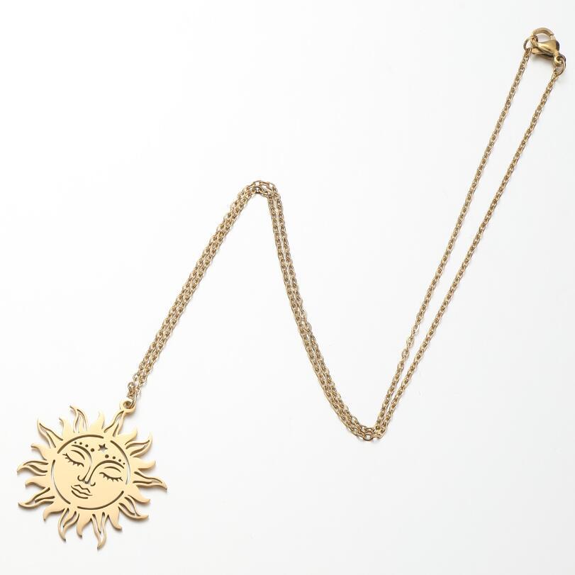 Retro Sun Titanium Steel Plating Necklace