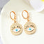 Retro Multi-color Devil's Eye Zircon Inlaid Metal Drop Earrings