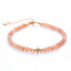 Fashion Geometric Natural Stone Aquamarine and Strawberry Quartz Beaded Bracelet Set