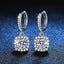 Sterling Silver Geometric Moissanite Drop Earrings