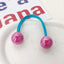 Women's Candy Color Bead Hair Tie Set - Simple Style Elastic Hair Bands