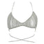 Fashion Hollow Fishnet Rhinestone Body Chain Bra