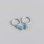 S925 Sterling Silver Geometric Rectangular Zircon Earrings
