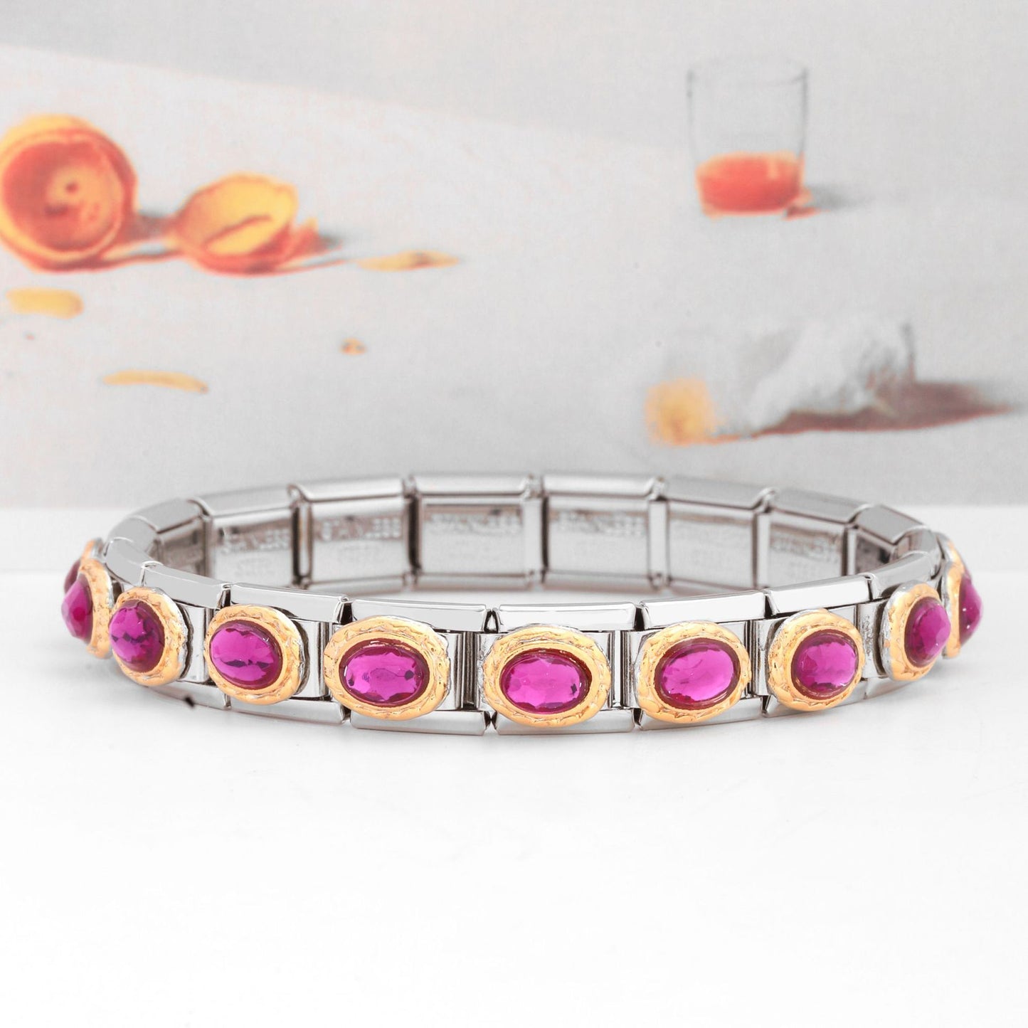 Stainless Steel Rhinestone Beads Modular Bracelet