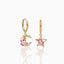 INS Style Asymmetric Star and Moon Zircon Earrings in 18K Gold Plated Copper