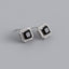 Geometric Sterling Silver Zircon Square Stud Earrings