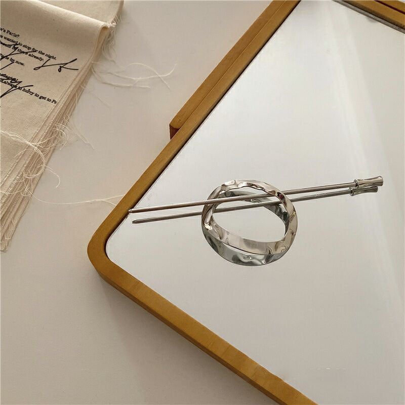 Minimalist Geometric Metal Hairpin - Solid Color Alloy Plating