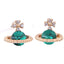 Boutique Korean Fashion Green Saturn Stud Earrings