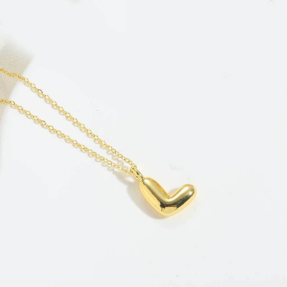 14K Gold Plated Copper Initial Pendant Necklace