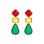 1 Pair Bohemian Geometric Alloy Resin Gemstone Drop Earrings