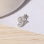 IG Style Shiny Letter Zircon Inlay Stainless Steel Cartilage Stud Earrings with Threaded Screw Closure
