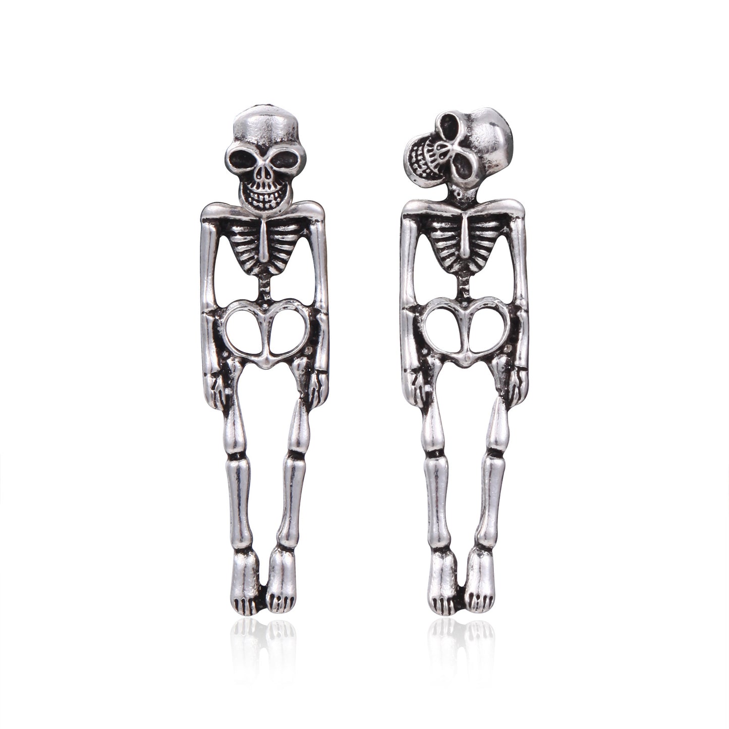 1 Pair Vintage Skull Geometric Alloy Earrings for Halloween