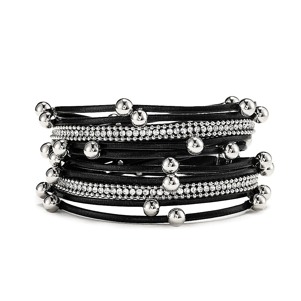 Punk Bohemian Multi-Layer Beaded Leather Bangle Bracelet