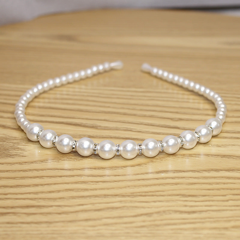 Bridal Pearl Hair Band - Korean Style Elegant Headband and Hairpin Set