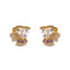 1 Set Artistic Geometric Candle and Cartoon Cup 18K Rose Gold Plated Zircon Inlay Ear Studs