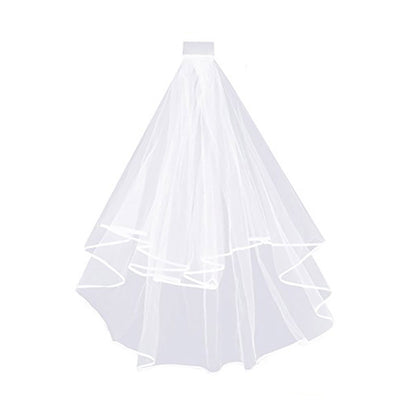 Glam Bridal Double Layer Satin Edge Birdcage Veil Accessory