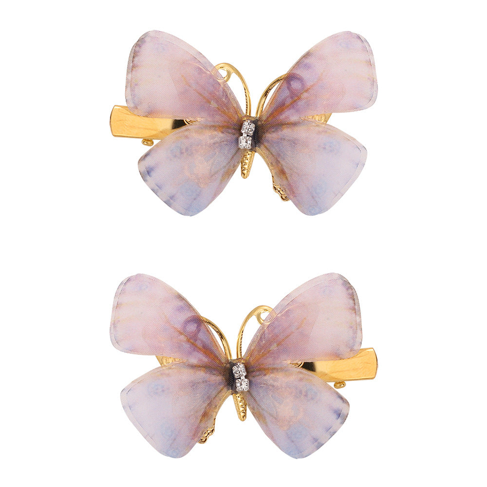 IG Style Butterfly Lace Hair Clip for Girls - Colorful Sheer Wing Design Kids Hair Accessory