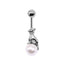 Elegant Butterfly Moon Zircon Belly Ring - Rose, White, Gold Plated Navel Jewelry