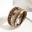 Simple Style Layered PU Leather Women's Bangle with Crystal Rhinestones and Magnetic Clasp