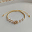 Fashion Moon Heart Pearl Copper Knitting Bracelet with Natural Pearl Beads and Gold-Plated Accents