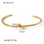 Minimalist Retro Leaf Knot 18K Gold Plated Stainless Steel Bangle Bracelet