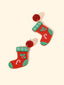 Cute Santa Claus Acrylic Snowflake Drop Earrings - Festive Geometric Design