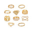 1 Set Fashion Geometric Alloy Plated Rhinestone Butterfly Pearl Heart Rings Set - 27 Pieces