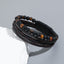 Simple Geometric PU Leather & Natural Obsidian Beaded Men's Bracelet