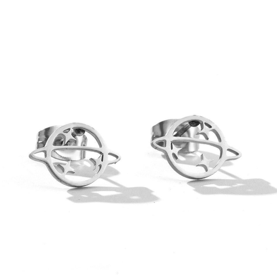 Simple Stainless Steel Geometric Small Ear Cuff and Clip Earrings