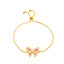 Elegant Pink Crystal Butterfly Bracelet - Fashionable Copper Hollow Design