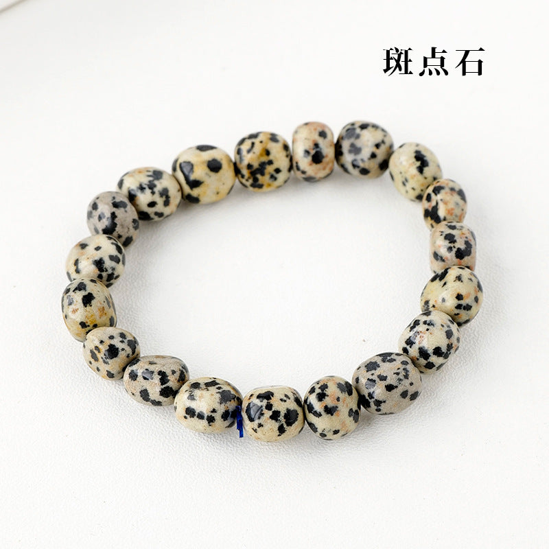 Simple Round Natural Stone Crystal Beaded Bracelet for Women