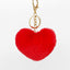 Sweet Heart Shape Alloy Valentine's Day Fur Pom Pom Keychain Pendant