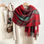 Women's Classic Plaid Tassel Scarf - Unisex Warm Shawl Wrap