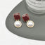 Klein Blue C Shape Alloy Stud Earrings - Niche Simple Design Korean Style for Women