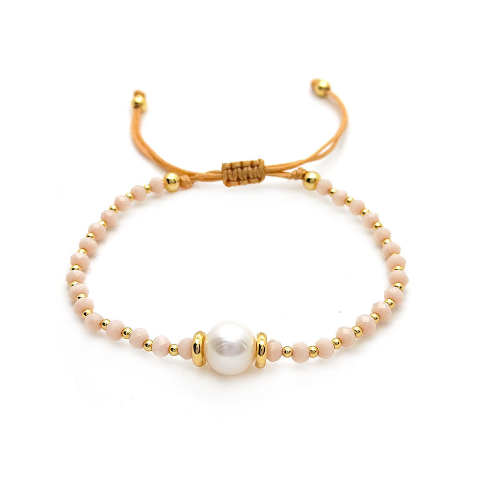 Sweet Smile Pearl & Rainbow Beaded Multi-Layer Bracelet Set for Women