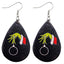 Novelty Christmas Green Frog PU Leather Water Droplet Earrings for Women