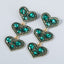 Retro Heart-shaped Color Diamond Pendant Earrings