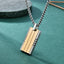 Modern Geometric Rectangle Titanium Steel Men's Pendant Necklace with Dual-Tone Design