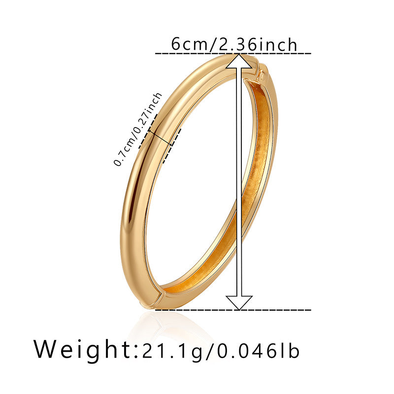 Elegant Minimalist Alloy Bangle Bracelet for Women