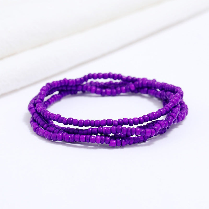 Wholesale Multi-Layer Geometric Seed Bead Plated Waist Chain