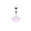 Punk Animal Paw Print Skull Belly Ring - Stainless Steel with Rhinestones and Enamel Plating