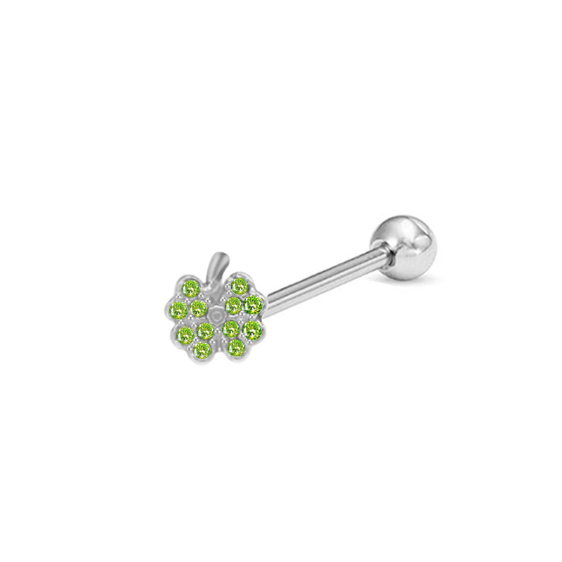 Cute Animal & Fruit Snowflake Rhinestone Tongue Rings - 316 Stainless Steel & Copper, White Gold Plated