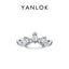 Luxurious Crown 14K Gold and Rhodium Plated Sterling Silver Zircon Ring