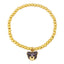 Sweet Bear 18K Gold Plated Stainless Steel Beaded Bracelet