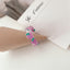 Acrylic Fruit Print Resin Rings for Women - Candy Color Heart Design