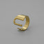 Fashion Alphabet Titanium Steel Gold Plated Open Ring