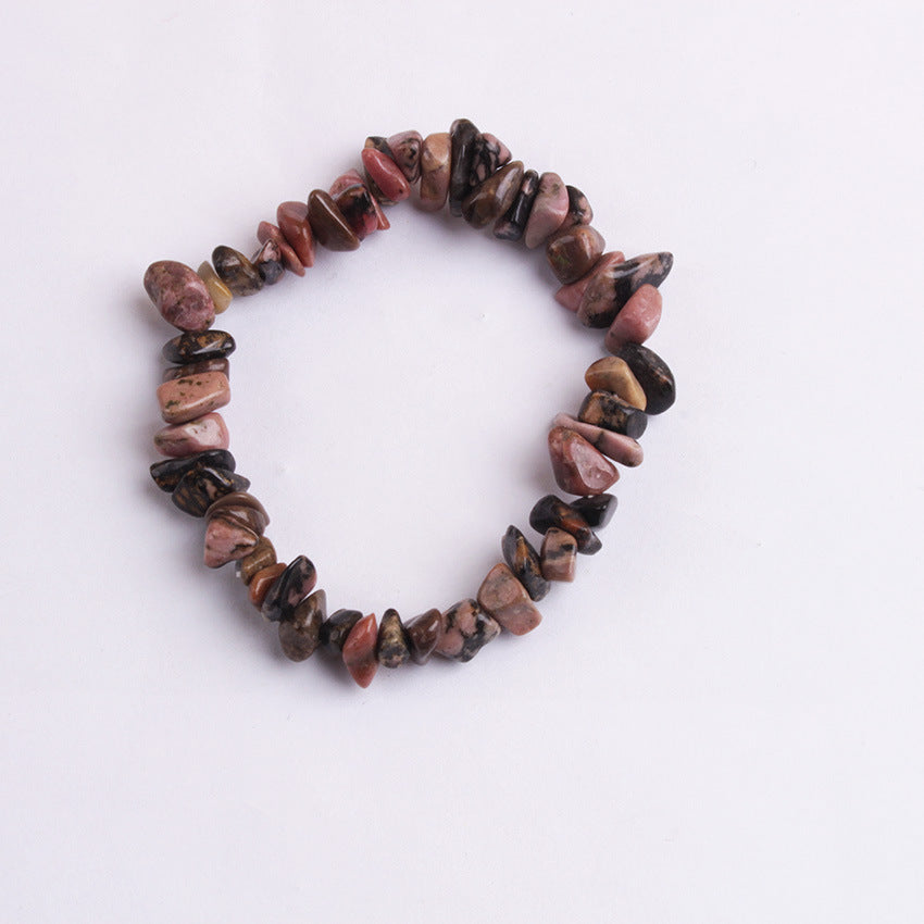 Fashion Irregular Natural Stone Beaded Bracelet with Colorful Crystal Chips